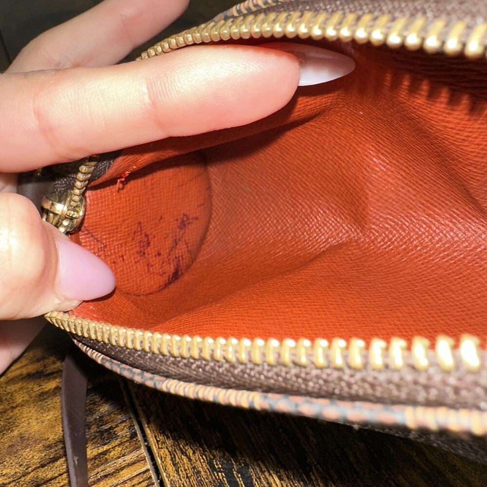 Louis Vuitton Mini Papillon Accessories Pochette Bag Brown Damier Canvas Leather - Picture 3 of 16